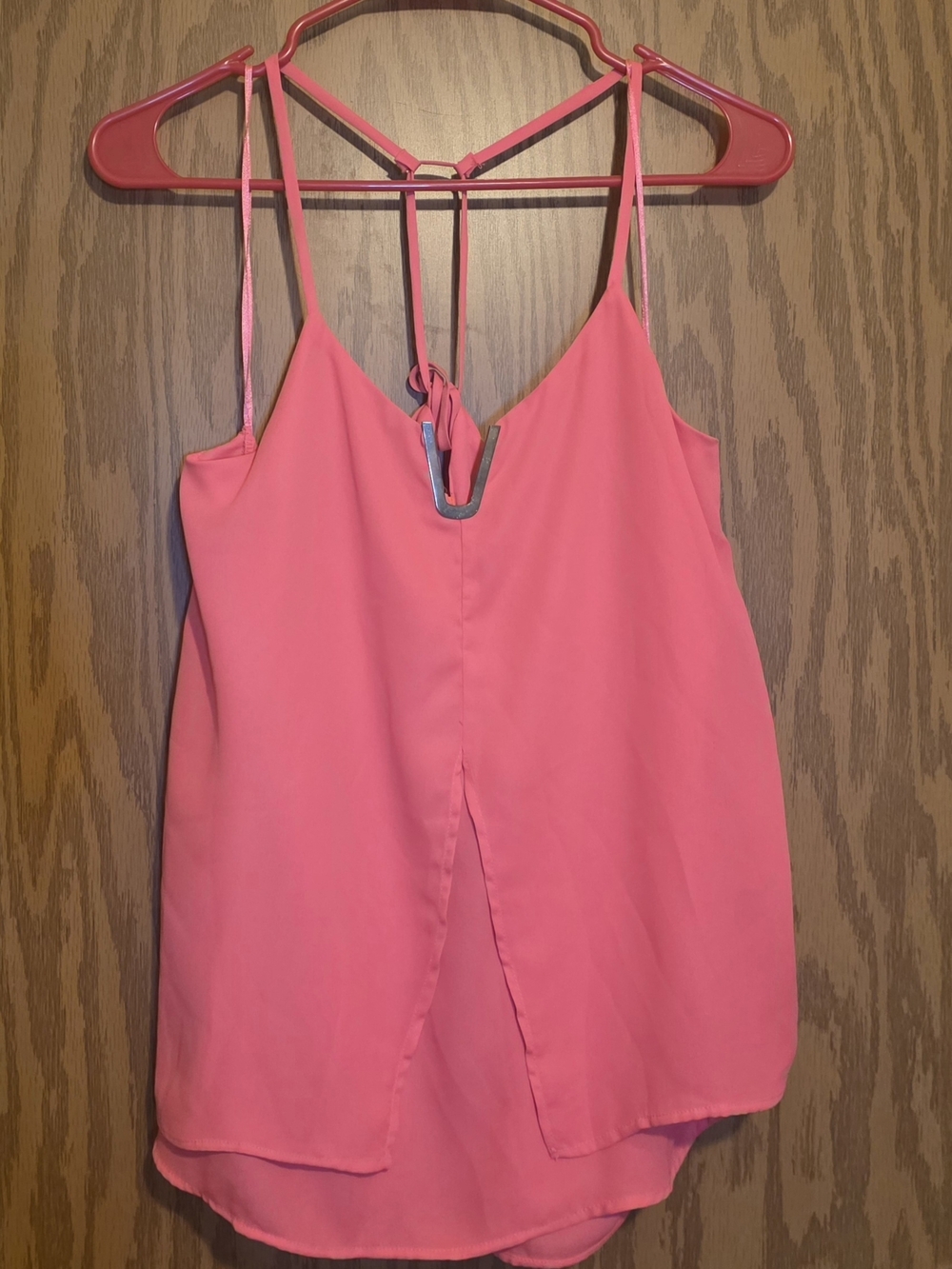 Lulumari Coral Pink Strappy V-Back Cami